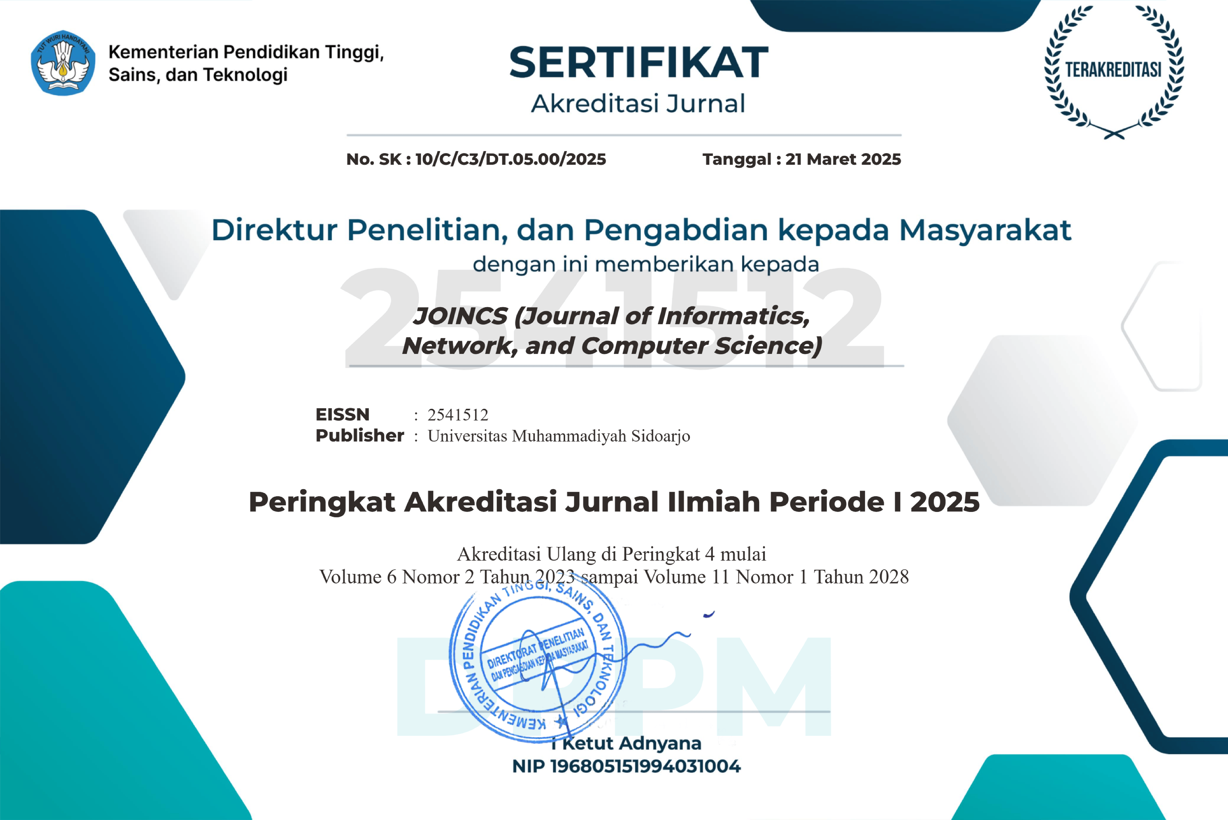 Journal Certificate